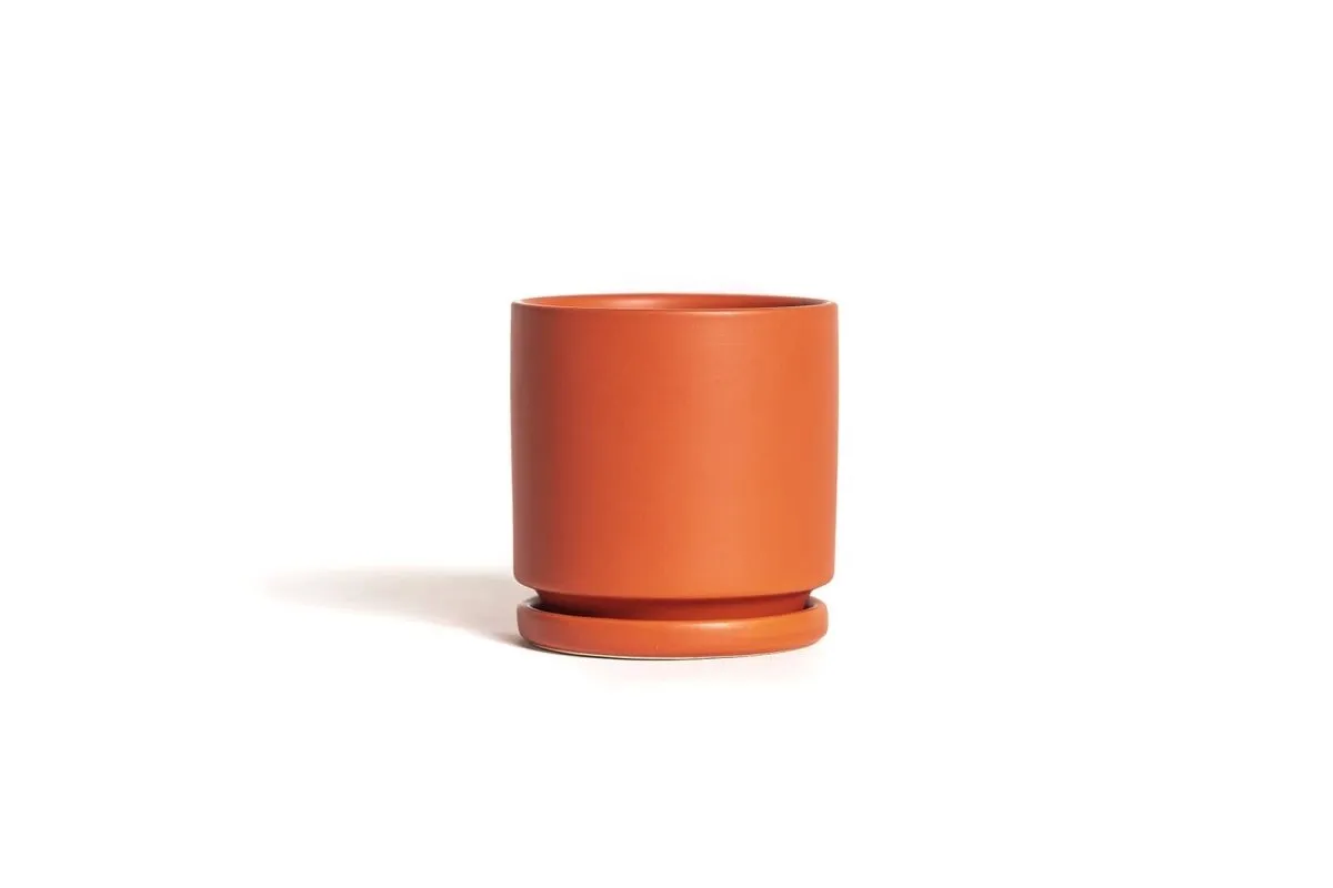 Gemstone Porcelain Planter Pot with Water Saucer 6.25 Inch